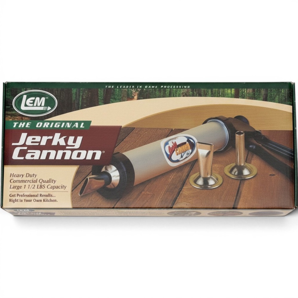 LEM The Original Jerky Cannon Kit 1.5 lb Capacity Aluminum Meat Gun 468 Silver